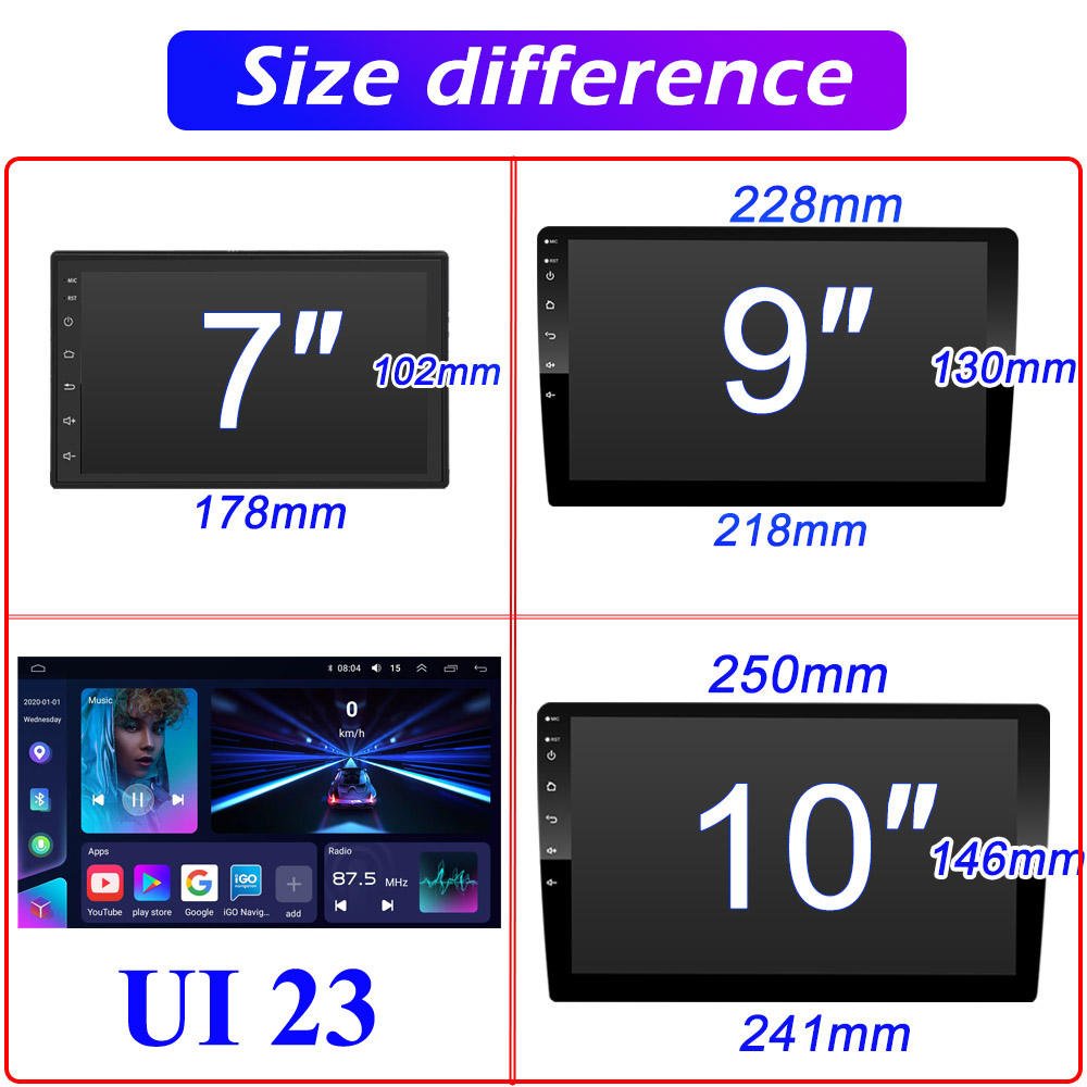 Car Radio Monitor 9 Inch Touch Screen CarPlay android car radio Mirrorlink Stereo 2 DIN GPS Bluetooth Wifi car audio system