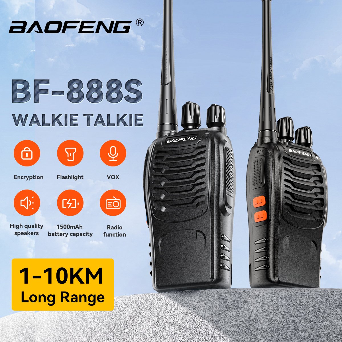 Baofeng Hot BF-888S Dual Band Ham radio Original Factory Baofeng 888s Including Earphone Handheld Walkie Talkie