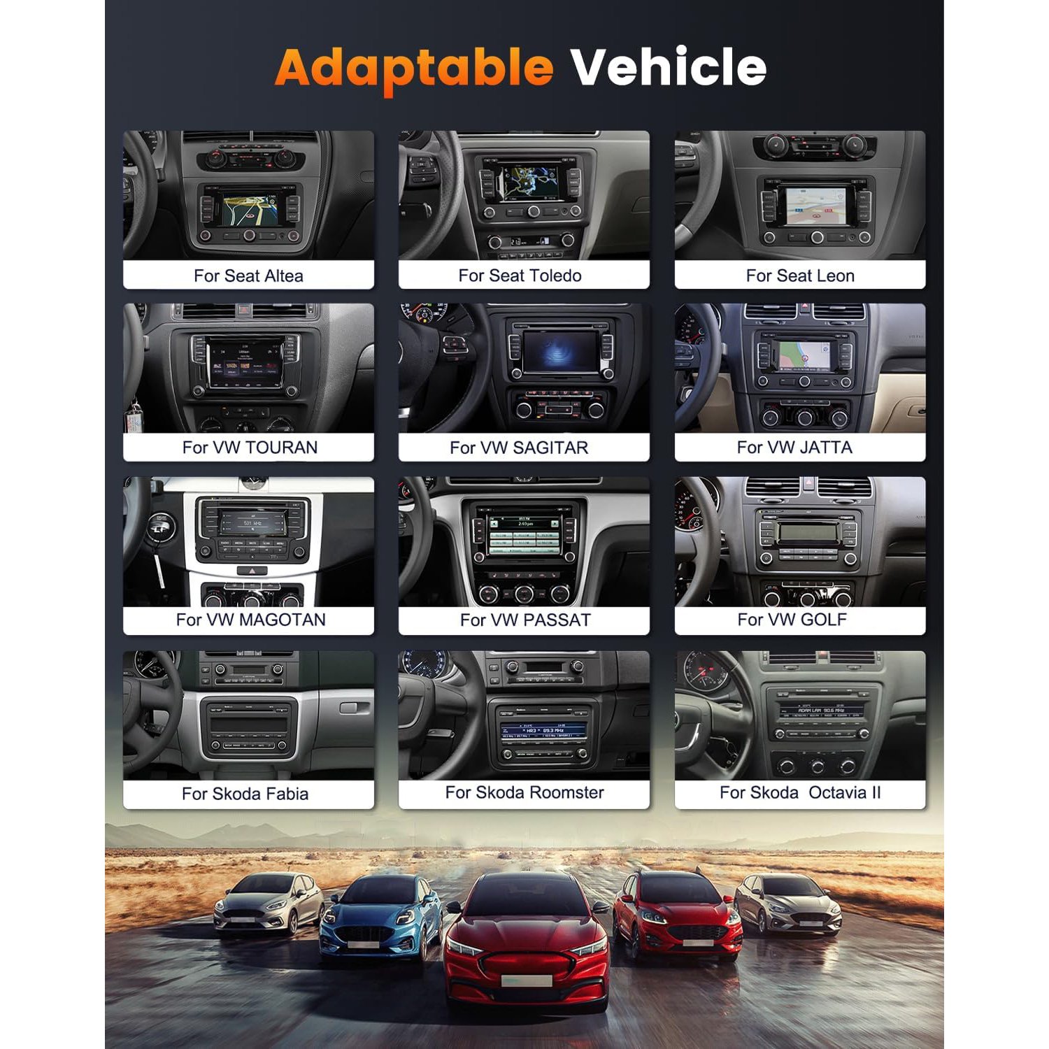 EYEWA 2G+64G 9 Inch Android 13 Car Stereo Radio Carplay for Volkswagen VW Jetta Passat Seat Golf Beetle Tiguan Touran EOS