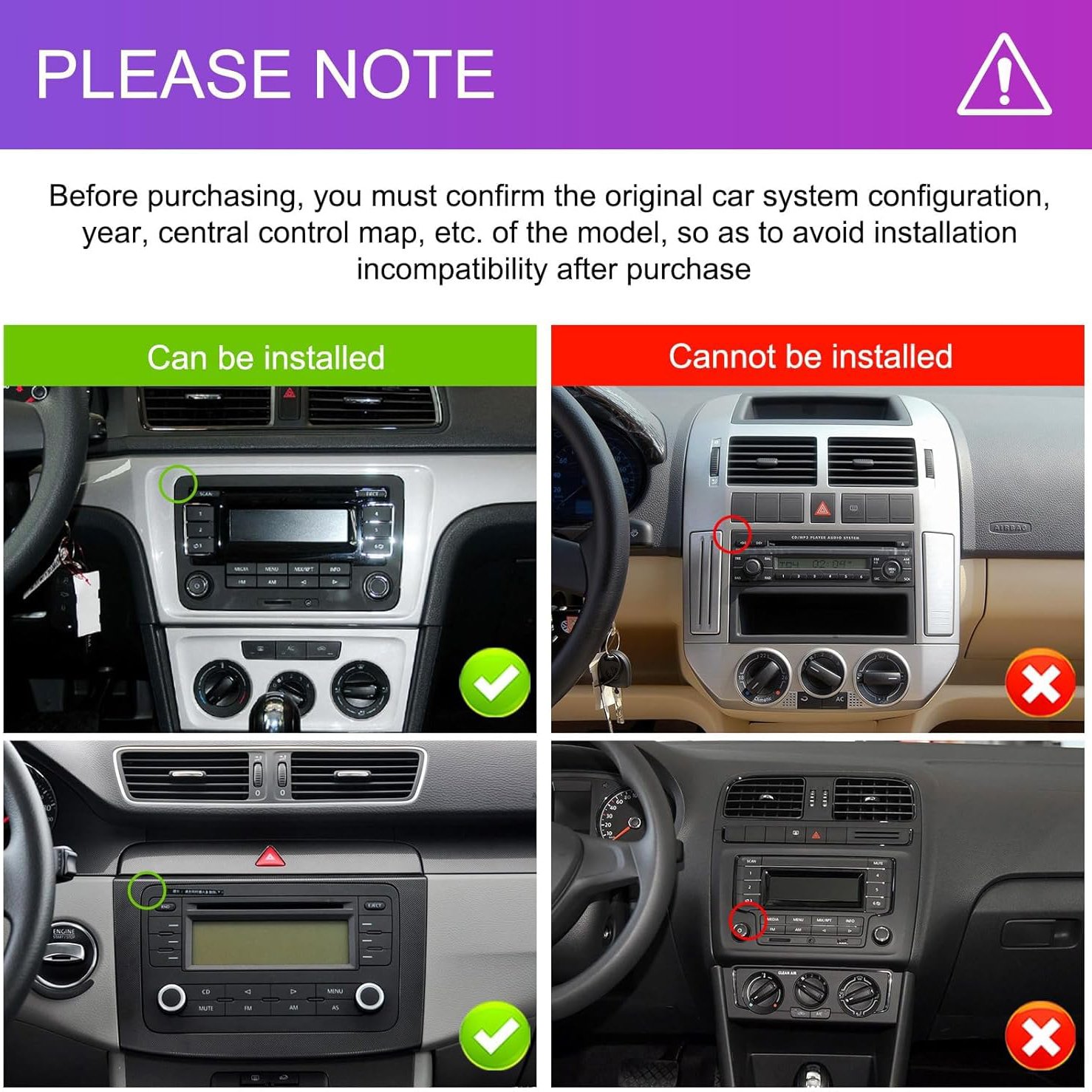 EYEWA 2G+64G 9 Inch Android 13 Car Stereo Radio Carplay for Volkswagen VW Jetta Passat Seat Golf Beetle Tiguan Touran EOS