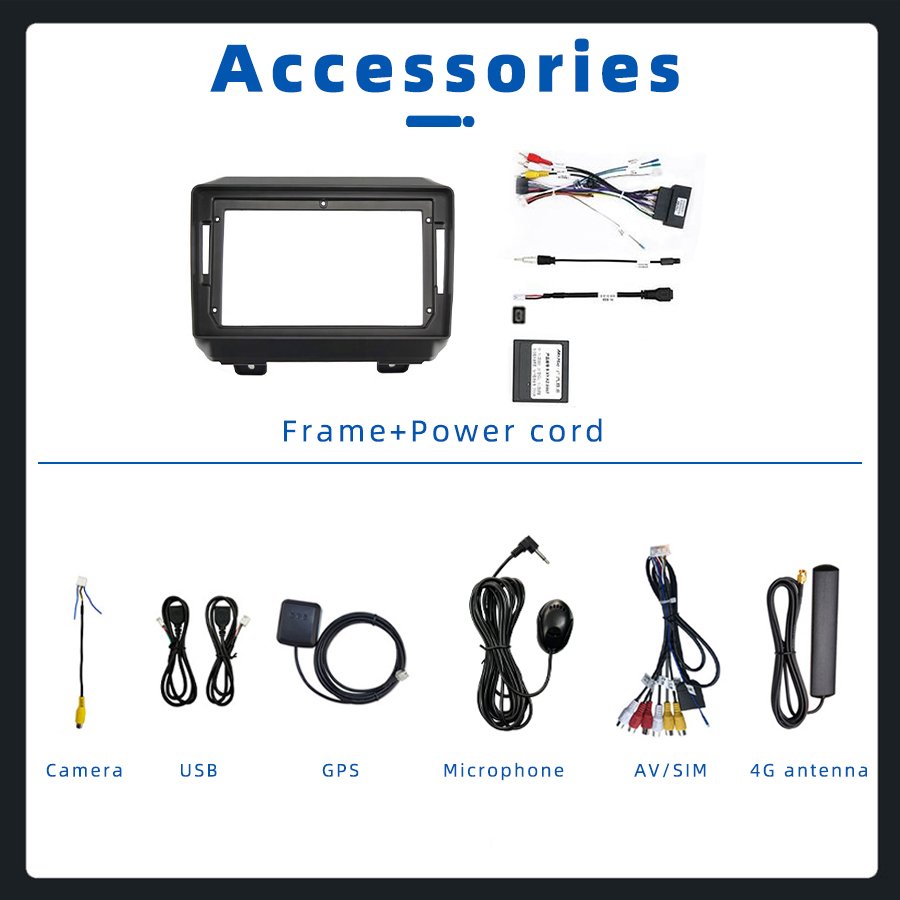 9.5 Inch 8+256GB Android 13 Gps Navigation 2DIN Autoradio Stereo CarPlay + Auto Car Radio For JEEP Wrangler 2017 2018 2019