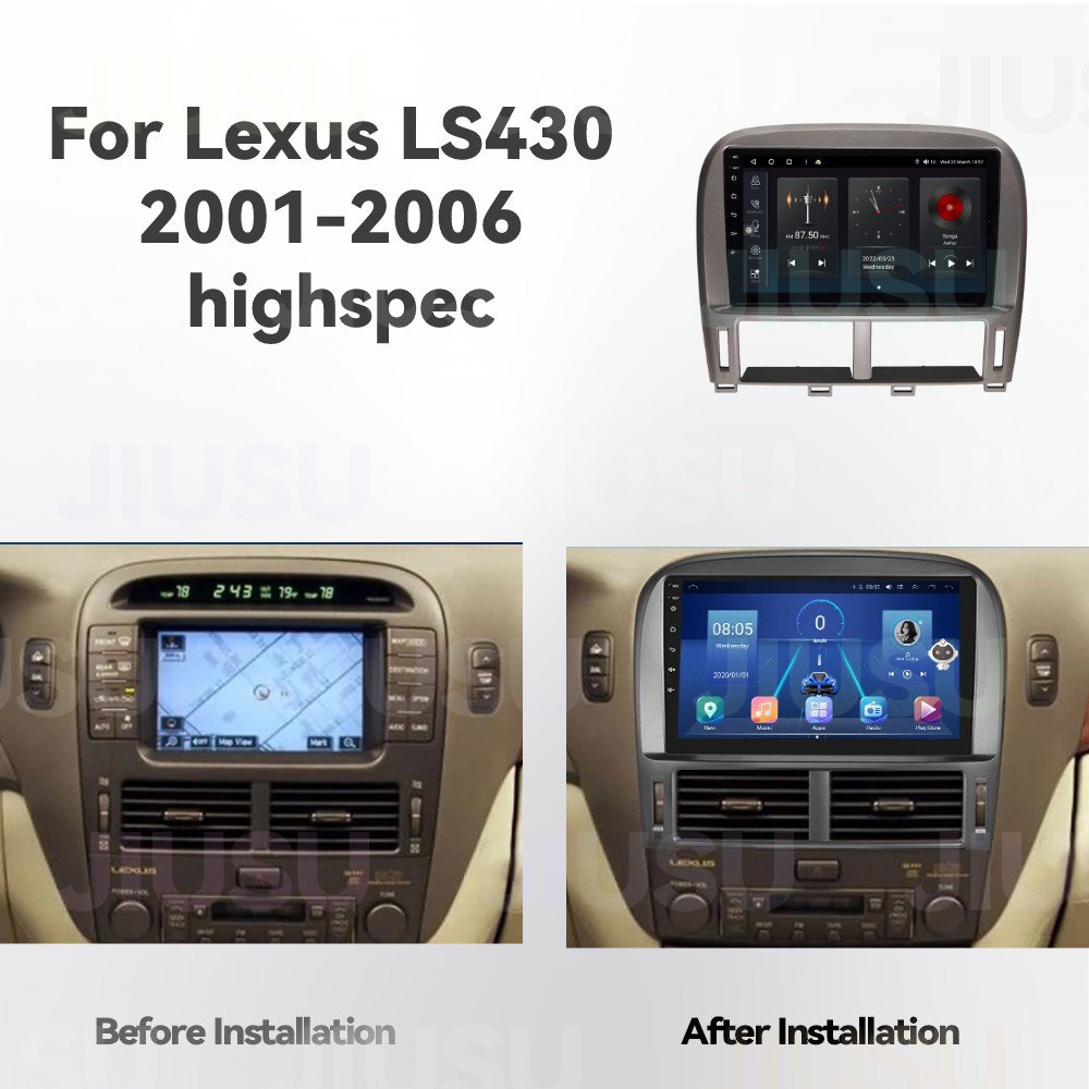 Android 12 Car Radio GPS DVD Player Stereo Multimedia Audio System for Lexus LS430 2001-2006 High level with Carplay DSP DAB