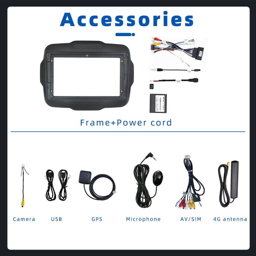 6+128GB 9.5 Inch Android 13 Car Radio Autoradio GPS Navigation 2DIN Auto Stereo Car DVD Player For JEEP Renegade 2014-2018