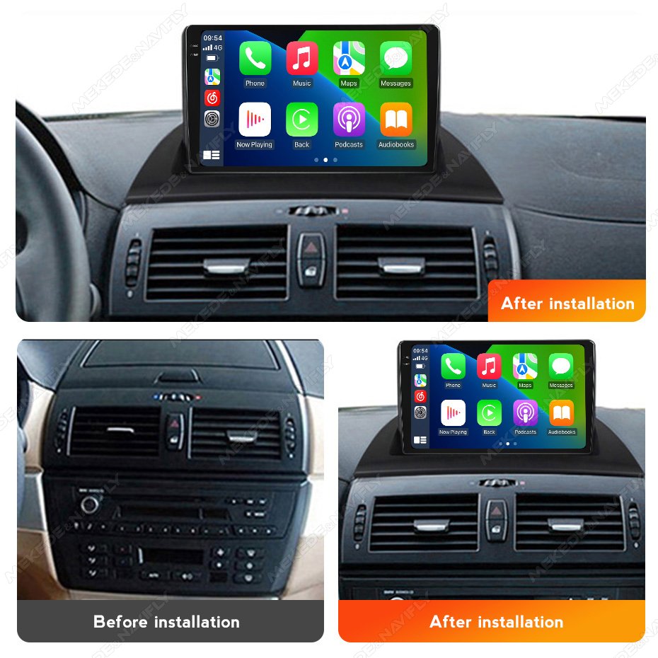 MEKEDE MS Android 8+256G gps navigation WiFi 4G LTE car-play auto android car radio for BMW X3 E83 2004-2012
