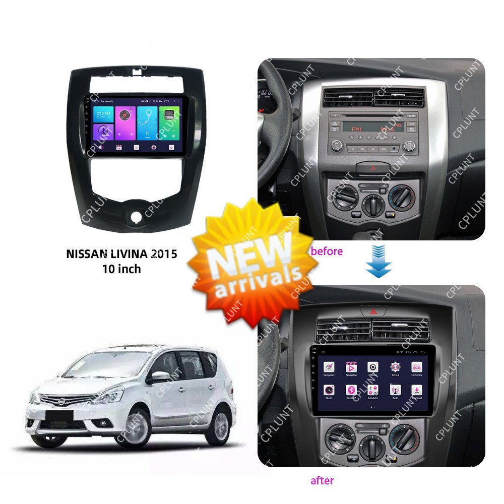 Car DVD Player Frame FOR NISSAN LIVINA 2015+ 10inch Touch screen Android radio Farme stereo