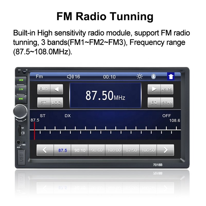7inch HD LCD Touch Screen BT 2din Audio Car Stereo 7018B 7 Inch 2 Din Car Radio MP5 Video Player with Rear View Camera