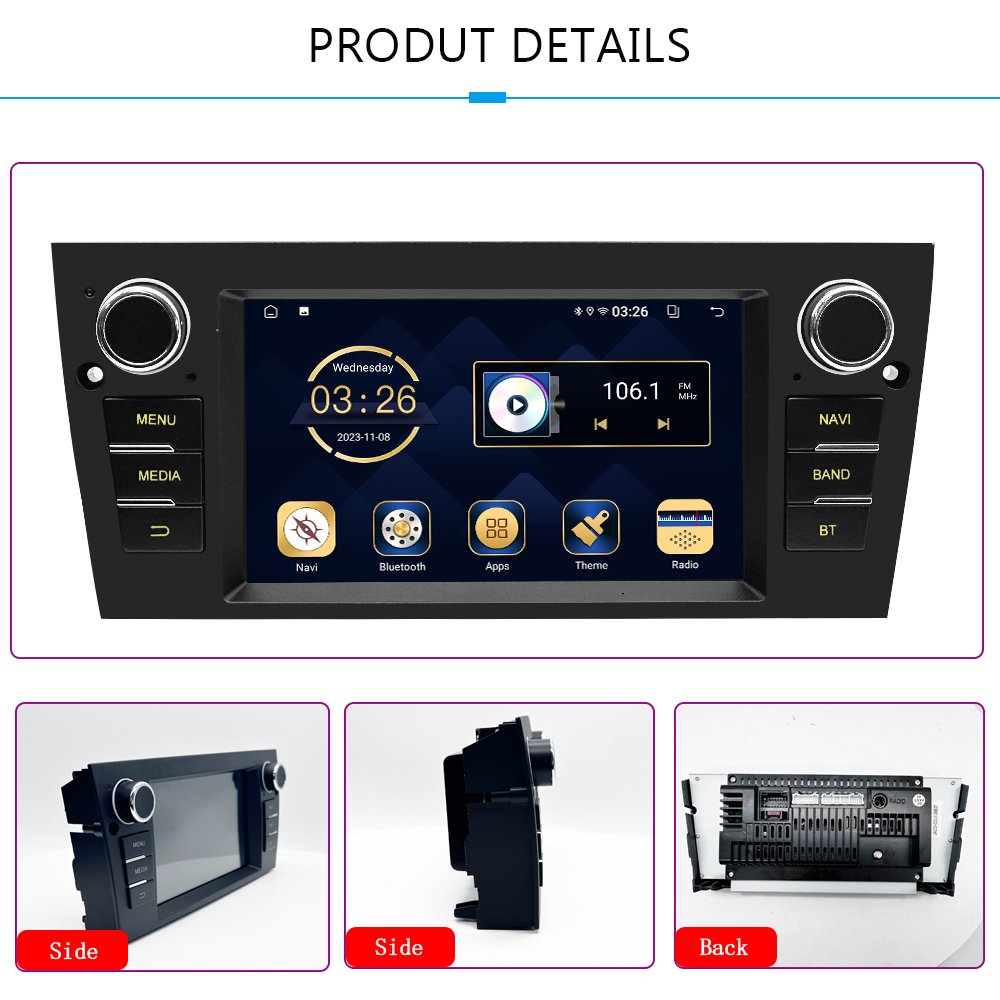 7-inch Android 13 for BMW E90 E91 E92 E93 2006-2012 Multimedia Stereo Car DVD Video Player GPS Navigation CarPlay Auto