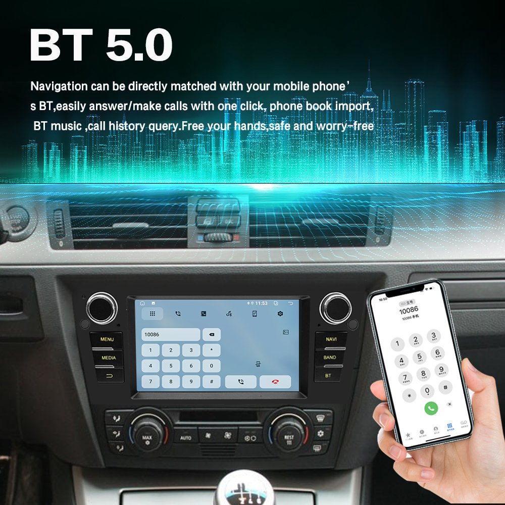 7-inch Android 13 for BMW E90 E91 E92 E93 2006-2012 Multimedia Stereo Car DVD Video Player GPS Navigation CarPlay Auto