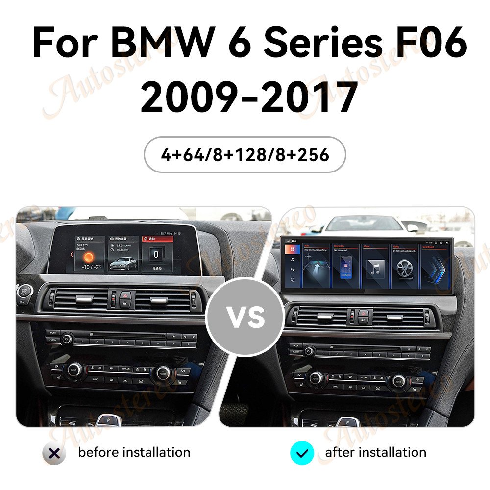 14.9 inch Android 13 For BMW 6 Series F06 2009-2017 Car Radio GPS Navigation Multimedia Player Stereo Wireless Carplay