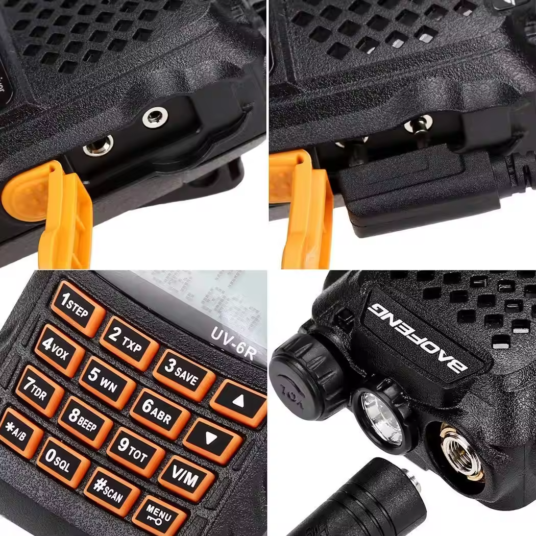Wholesale Baofeng UV-6R Two Way Radio Orange Keypad Walkie Talkie For SDR Transceiver 10km 7W UHF VHF Dual Band Radio