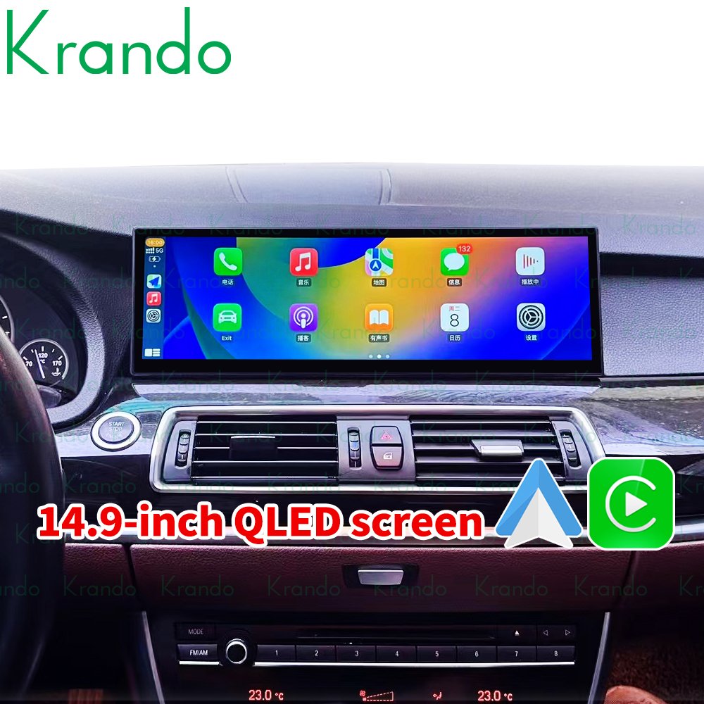 Krando14.9" QLED android car radio gps stereo For BMW 5 Series F07 2009~2017 car multimedia player wireless android auto carplay