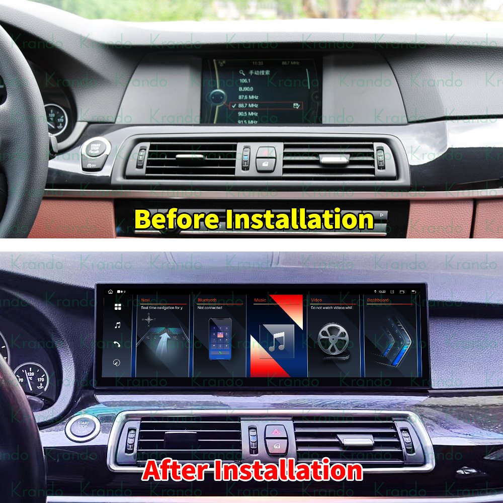 Krando14.9" QLED android car radio gps stereo For BMW 5 Series F07 2009~2017 car multimedia player wireless android auto carplay