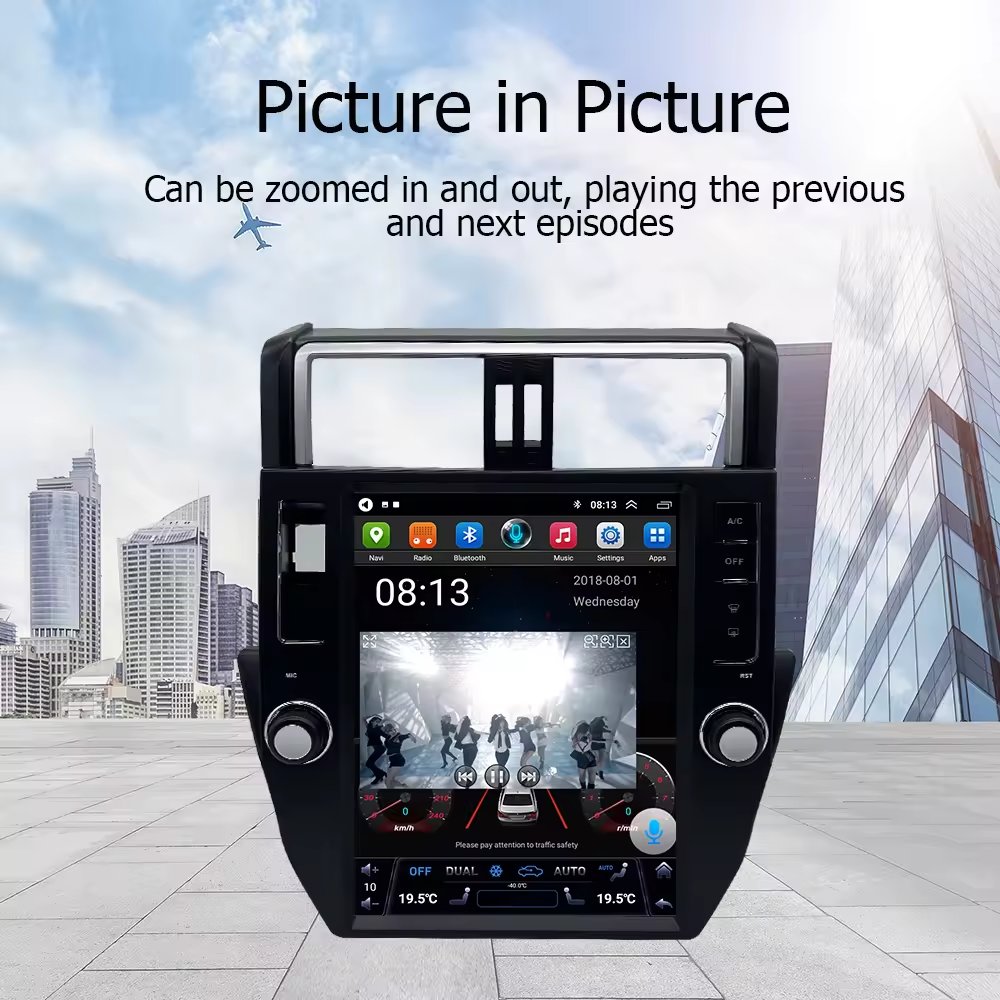 LELV Tesla Screen For Toyota Land Cruiser Prado 2010-2013 Car Android Multimedia Player Car Radio Stereo Audio Gps