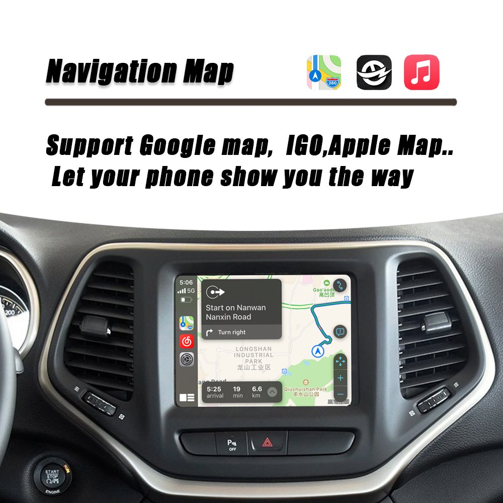 Wireless Apple Carplay Navigation Radio Car DVD Player 2014-2017 Dodge RAM Portable Bluetooth USB Includes OEM Screen Upgrade