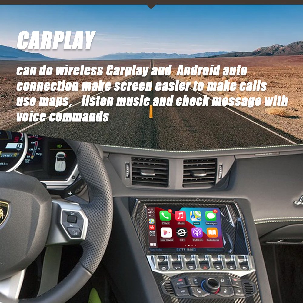 CZT-AUTO Radio DVD Car Player For Lamborghini Aventador 2012-2019 Carplay Android Auto Mirror Link AirPlay Car Play Functions