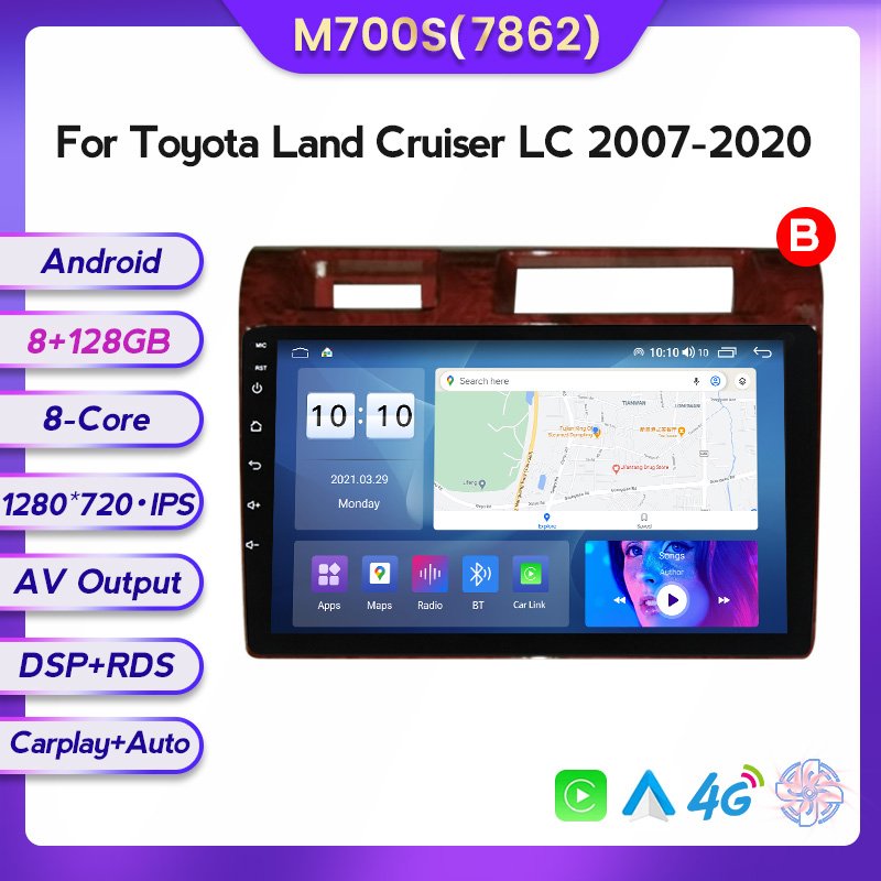 Mekede MS 8-Core 8 128GB IPS Screen Car DVD Player video Vehicle mounted display for Toyota Land Cruiser LC 2007 2020