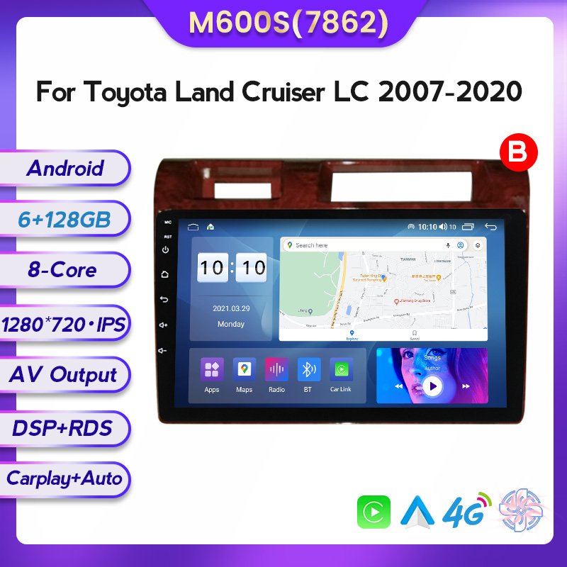 Mekede MS 8-Core 8 128GB IPS Screen Car DVD Player video Vehicle mounted display for Toyota Land Cruiser LC 2007 2020