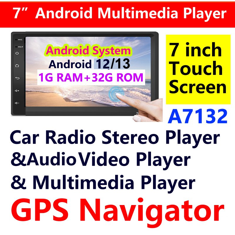2 Din Android 13 Car Radio A7132 1+32G Wifi+GPS Multimedia Player Double Din Car Stereo Autoradio Estereos Player GPS Navigation