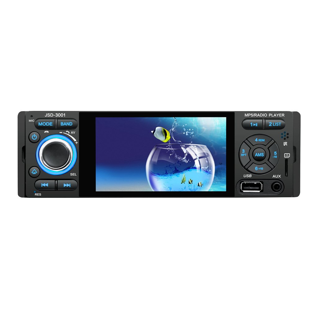 Touch screen hd MP4 card plug-in usb flash drive 4.1-inch 1 din TFT car radio MP5 player 3001