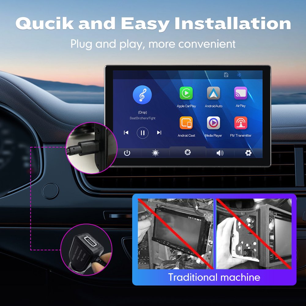 5/7/7.5/9/10.26 Inch Portable Car Radio Wireless CarPlay Screen Android Auto Touch Screen Reverse Camera Gps Navigation