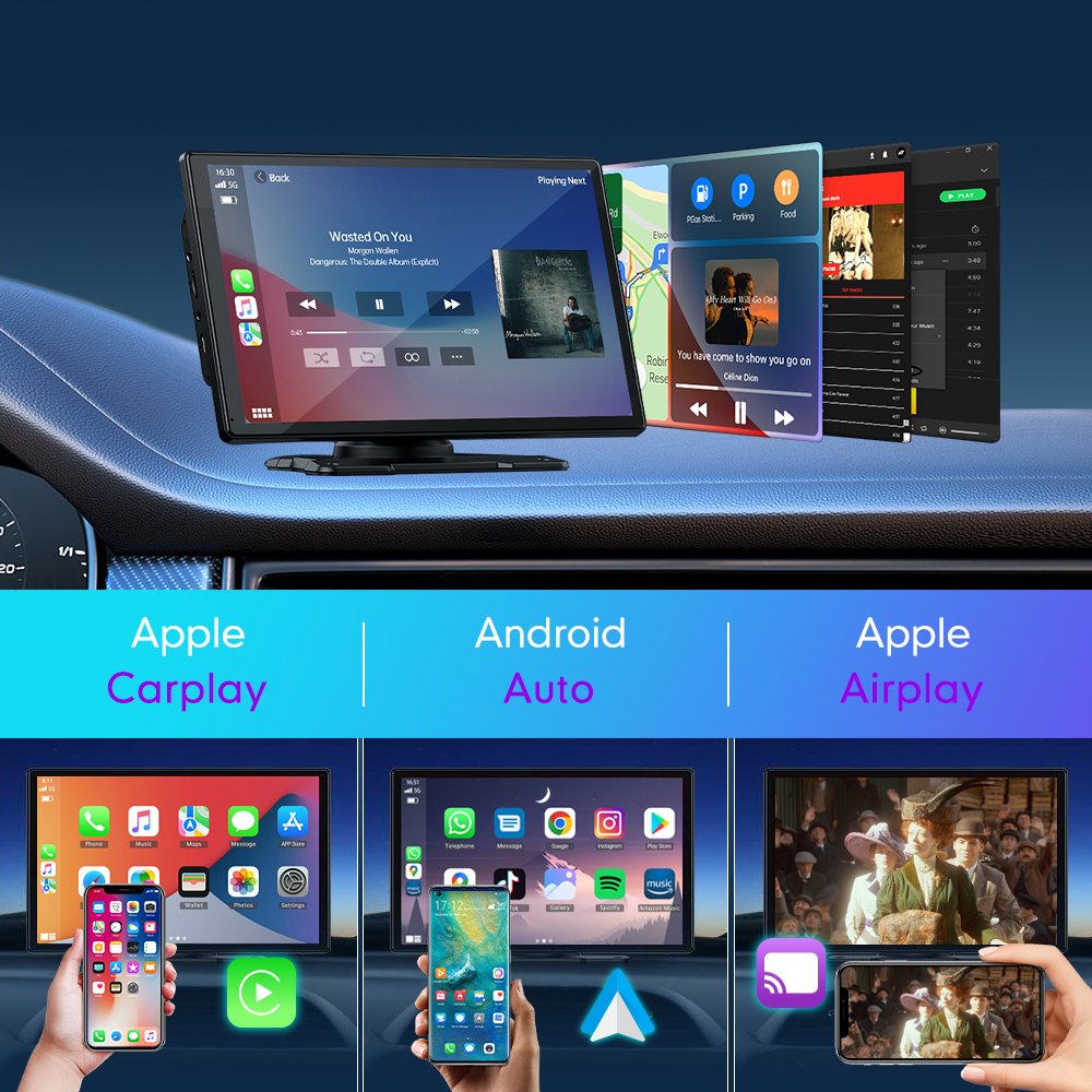 5/7/7.5/9/10.26 Inch Portable Car Radio Wireless CarPlay Screen Android Auto Touch Screen Reverse Camera Gps Navigation