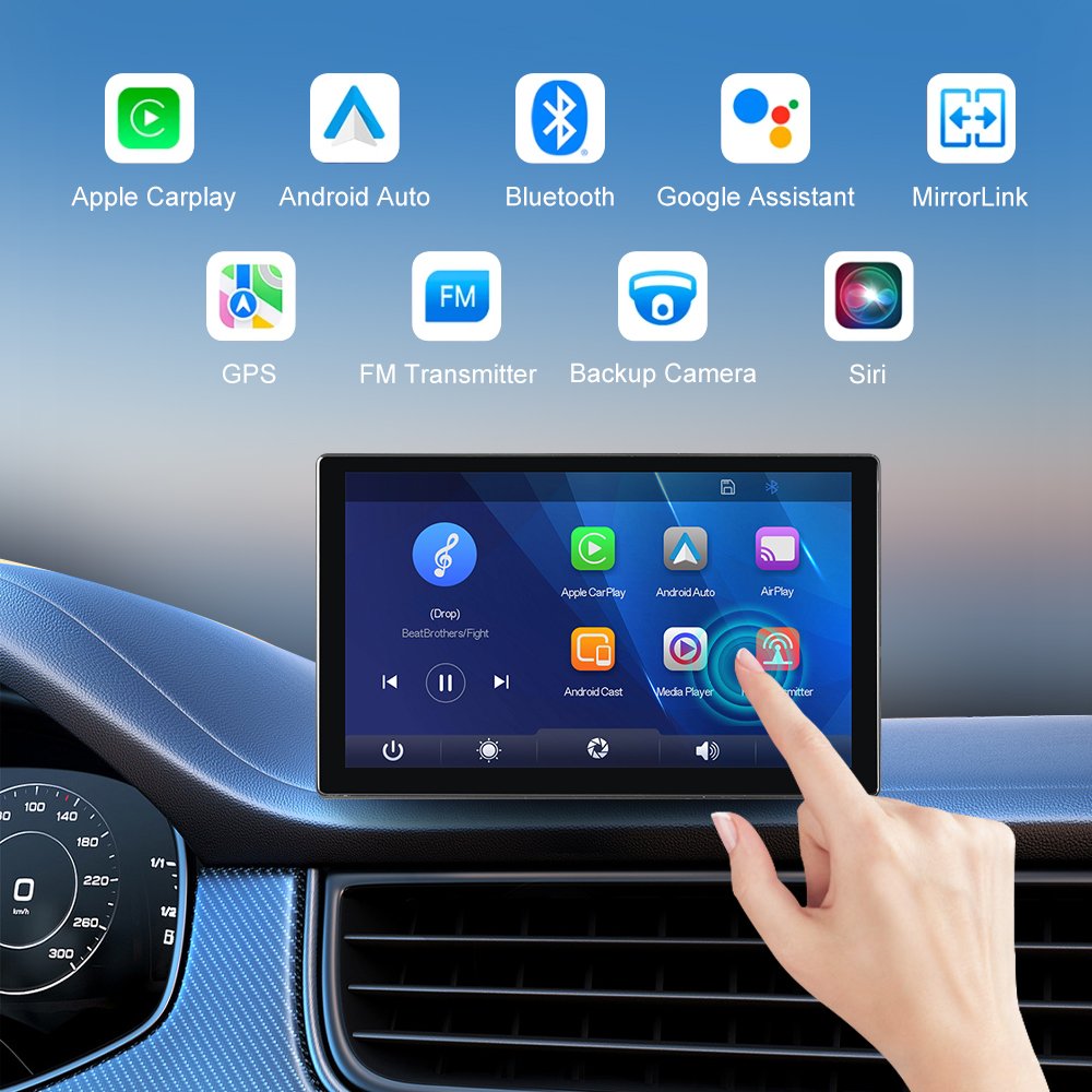 5/7/7.5/9/10.26 Inch Portable Car Radio Wireless CarPlay Screen Android Auto Touch Screen Reverse Camera Gps Navigation
