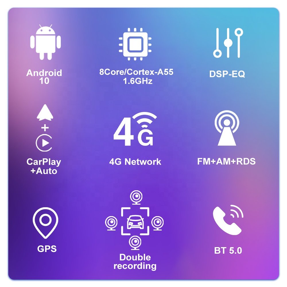 Best Selling 7inch 2 Din Ram 2/4/6GB Rom 32/64/128GB Wired Wireless Carplay Android Auto Audio Radio Car Video With 360 Camera