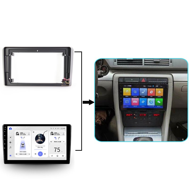 Aijia Top One Factory Trim Antenna 9 in For Audi A3 2008-2012 with Canbus box Amplifiers Power Cable Car Vehicle Bracket
