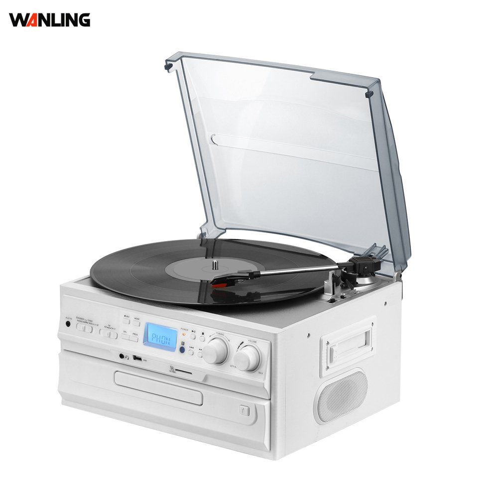 3 Speed Turntable Player Multi Function With AM FM Radio Bluetooth Cassette Record Player Vinyl Turntable Gramophone