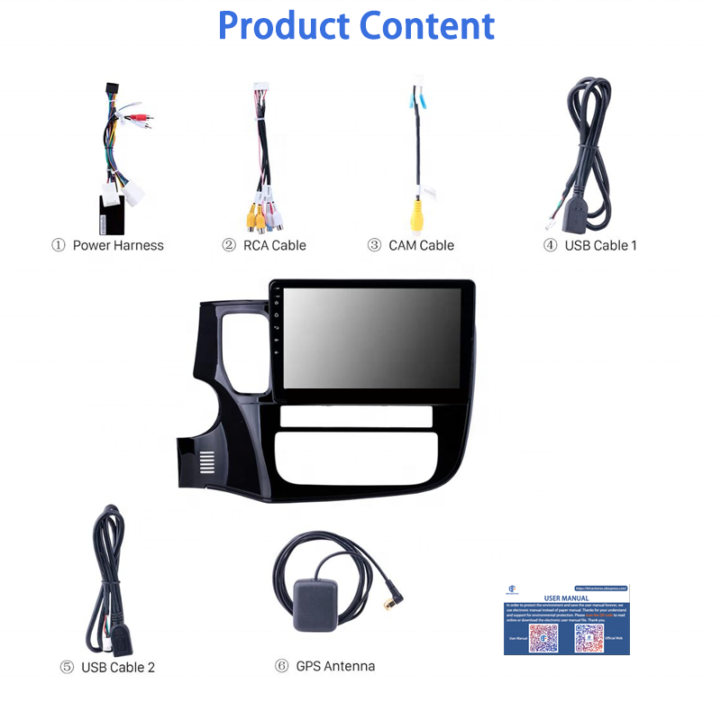 10 inch Touch Screen Android 10.0 Car Audio System for Mitsubishi Outlander 2014-2017 Car Radio DVD Player Multimedia System