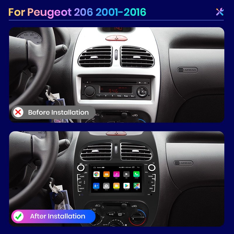 Cars Multimedia Radios GPS Navigation audio system player 4G Android bluetooth Auto Carplay Wifi 2 Din IPS Screen for Peugeot