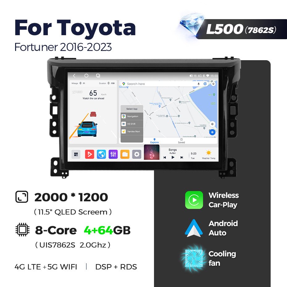 Mekede LS 8 Core 8+256GB android car radio For 11.5inch Toyota Fortuner 2016 2023 836 Car DVD Player video