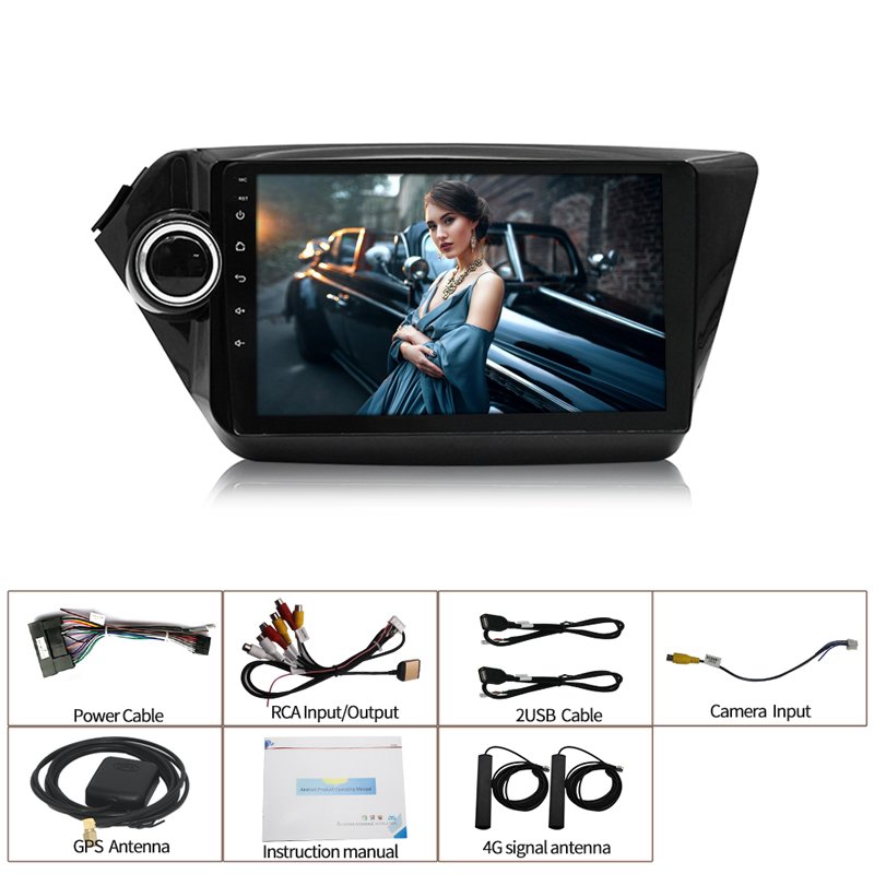 9 Inch 4+64GB DSP 4G Touch Screen Android Car DVD Stereo Player with Carplay For Kia K2 Car GPS Navigation