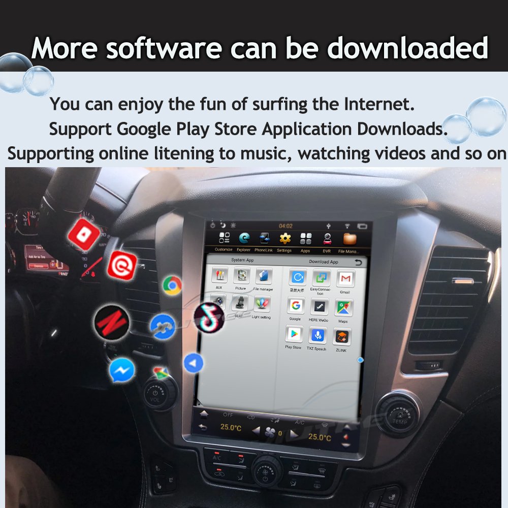 Android Car Radio 12.1 Inch Android Vertical Screen Navigation Radio For Chevrolet Tahoe Suburban GMC Yukon 2015 - 2020 carplay