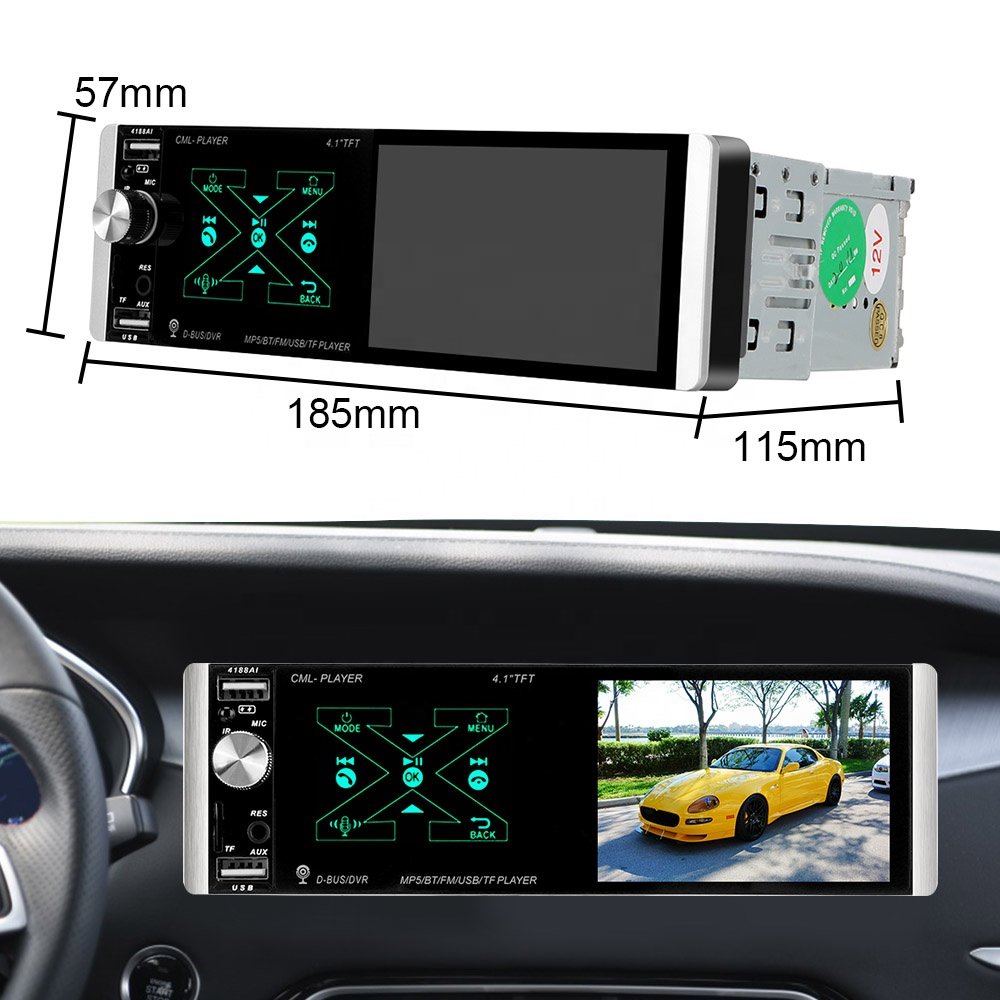 iorigin Auto radio 4.1" 1 Din Car Radio Audio Stereo USB AUX FM Audio Player Radio Station With Remote Control Car Audio