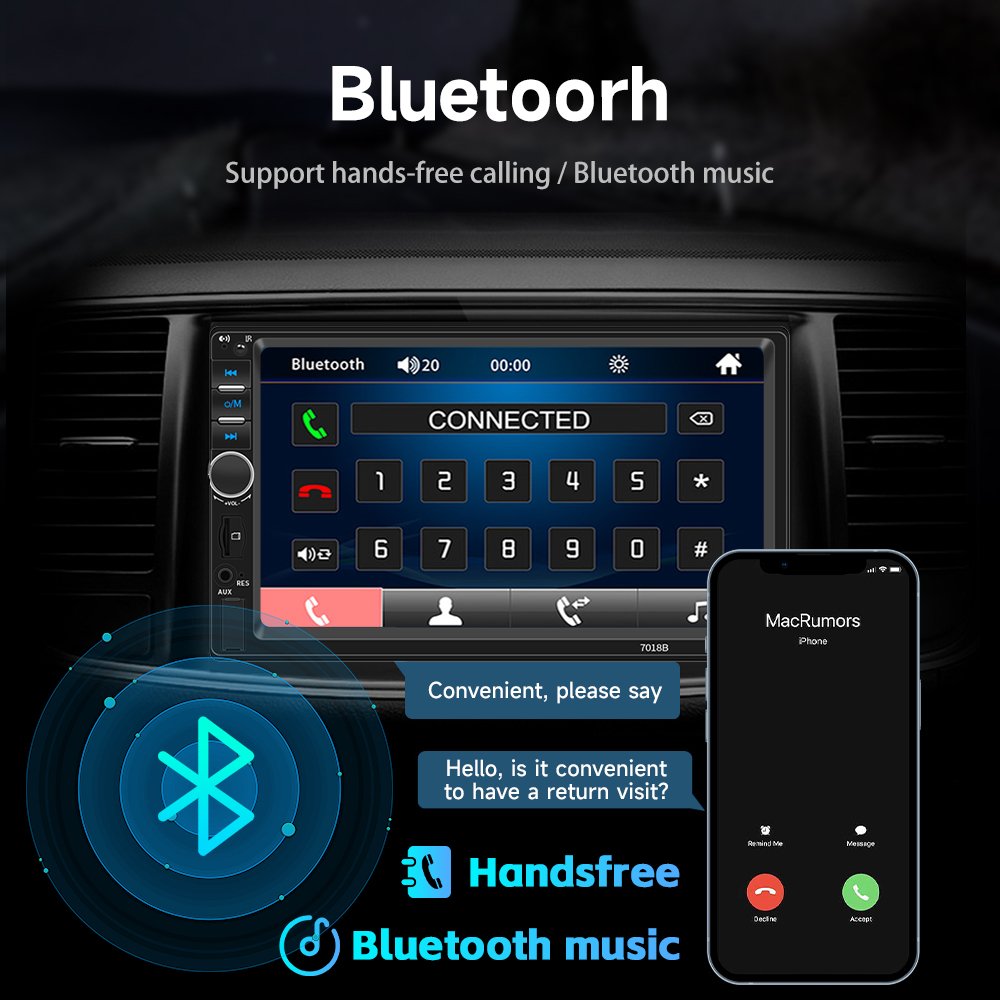 7 Inch HD Touch screen Double Din Car Radio AM/FM Car Stereo double din car music player