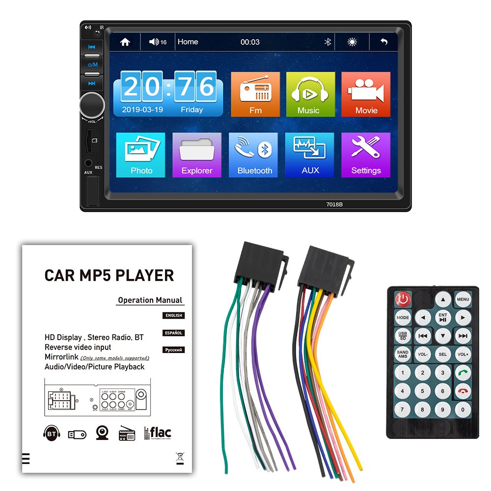 7 Inch HD Touch screen Double Din Car Radio AM/FM Car Stereo double din car music player