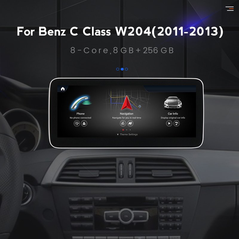Android 12 Car Stereo System For Benz C Class W204 2011 2012 2013 Car Video Snapdragon 662 Car Multimedia Player WIFI BT5.0