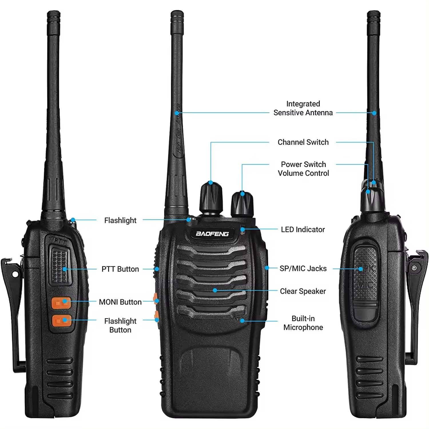 Baofeng BF-888S UHF Walkie Talkie Handheld Transceiver 16CH 1500mAh Two Way Radio Baofeng 888s Ham radio Baofeng Bf-888s