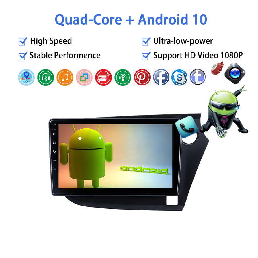 Android 10.0 4 Core DVD Radio Player for Honda Insight RHD 2009-2021 Car Radio Stereo GPS Navigation