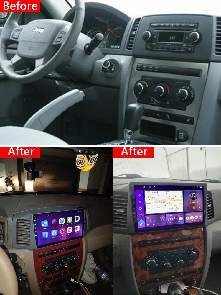 Android 13 Car Radio For Jeep Grand Cherokee 2004-2007 Carplay 2 DIN Stereo Car GPS Navigation Multimedia Head Unit Video Player