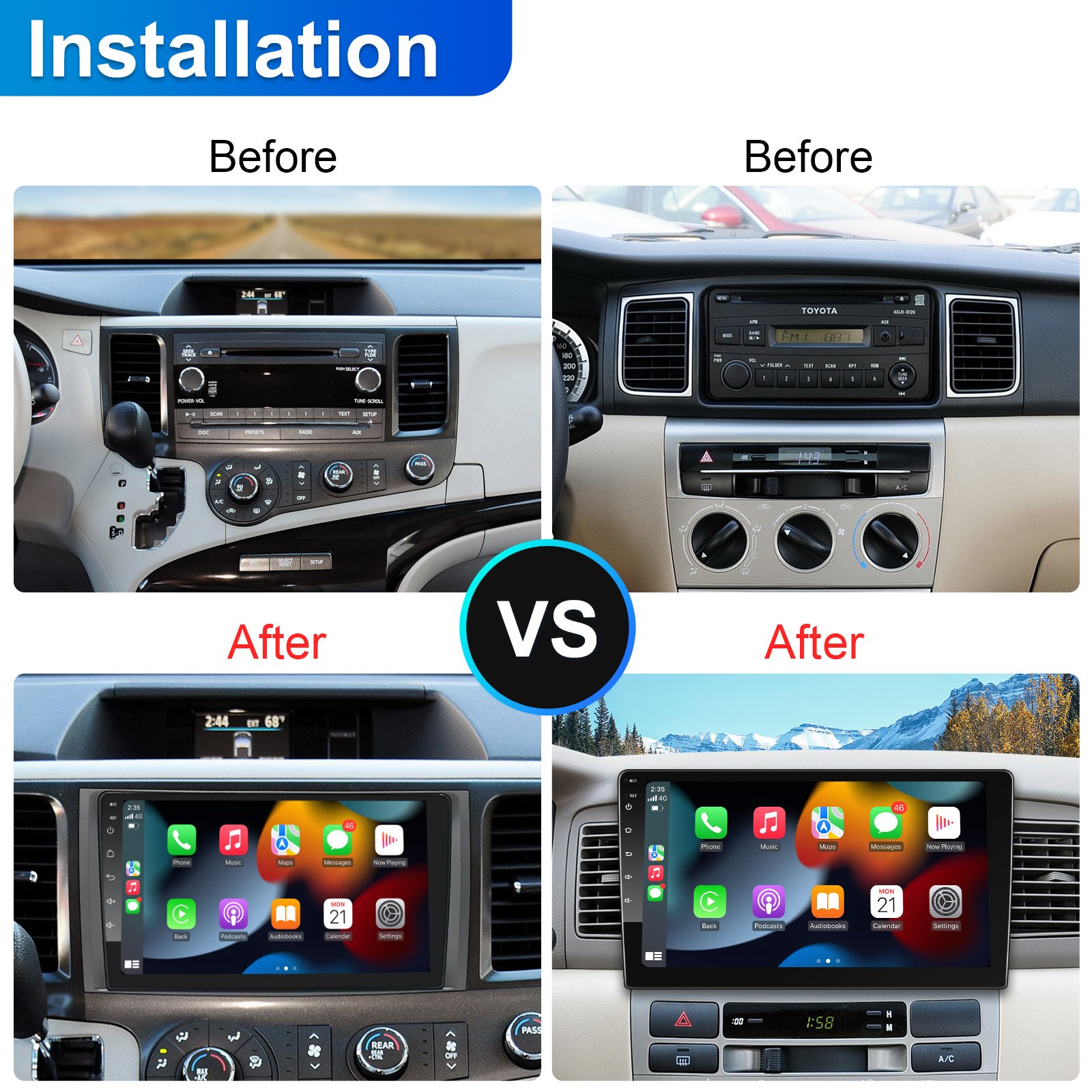 Supplier ultrathin Universal 9 Inch Android 10 Android Auto Car Radio Wireless CarPlay Head Unit Car Audio Multimedia Android Car Player
