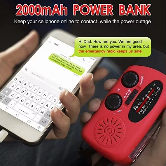 Wholesale OEM Custom Power 2000mah Emergency Radio Digital Radio Fm Am Solar Hand Crank Weather Radio