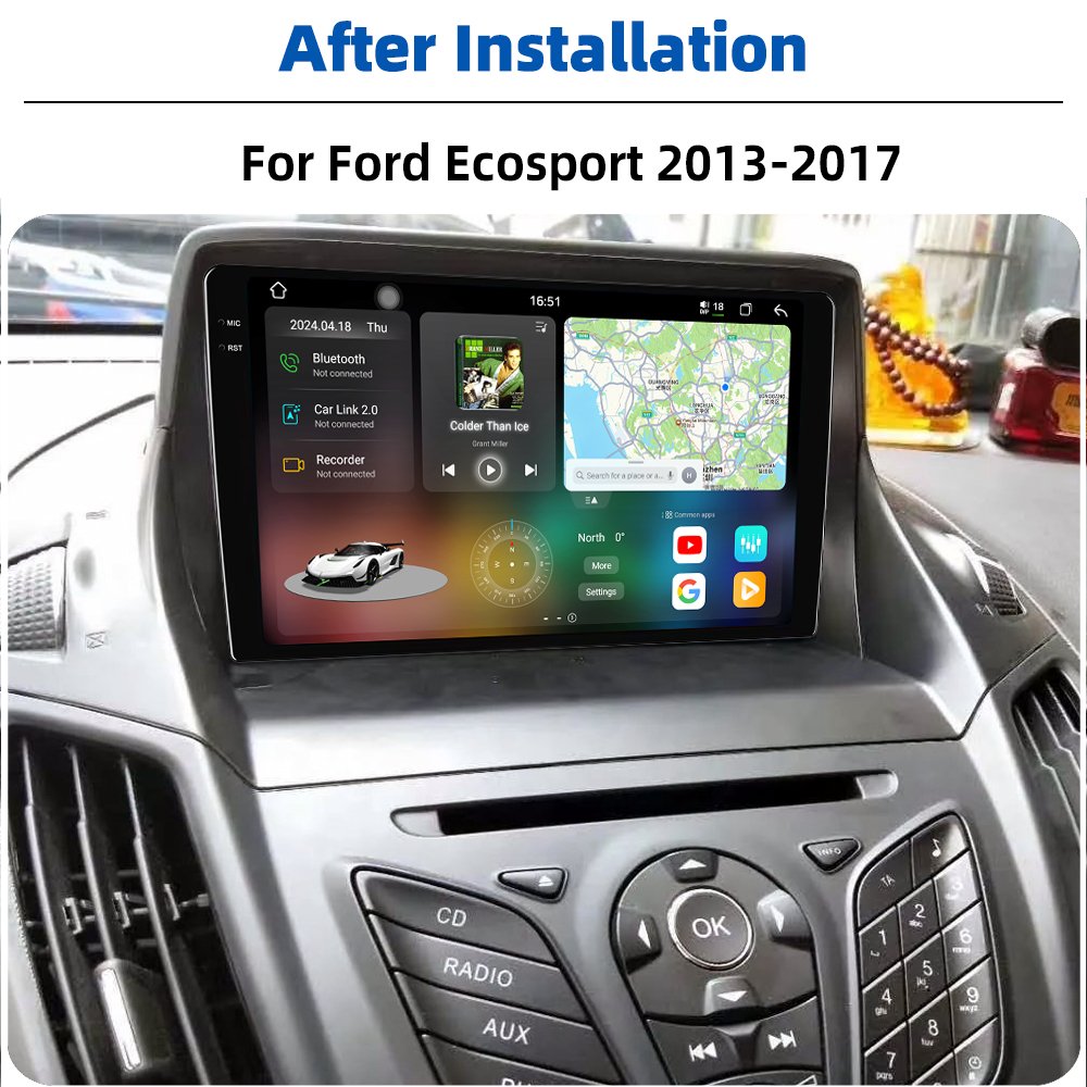 8+256GB Android 13 Gps Navigation 2DIN Car DVD Player Stereo CarPlay Auto Audio Video Radio For Ford Ecosport 2013-2017
