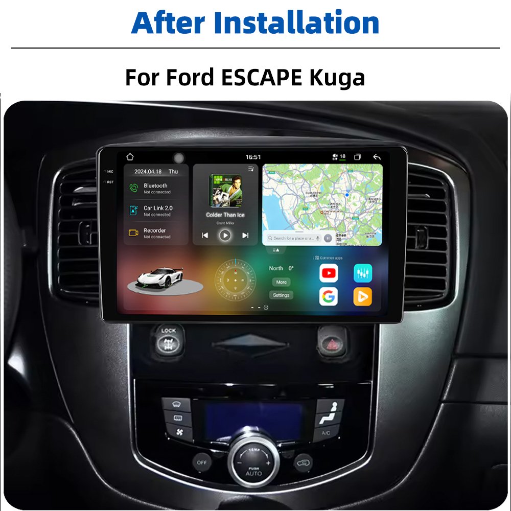 6+128GB 9.5 Inch Android 13 Car Radio Autoradio GPS Navigation 2DIN Auto Stereo Car DVD Player For Ford ESCAPE Kuga