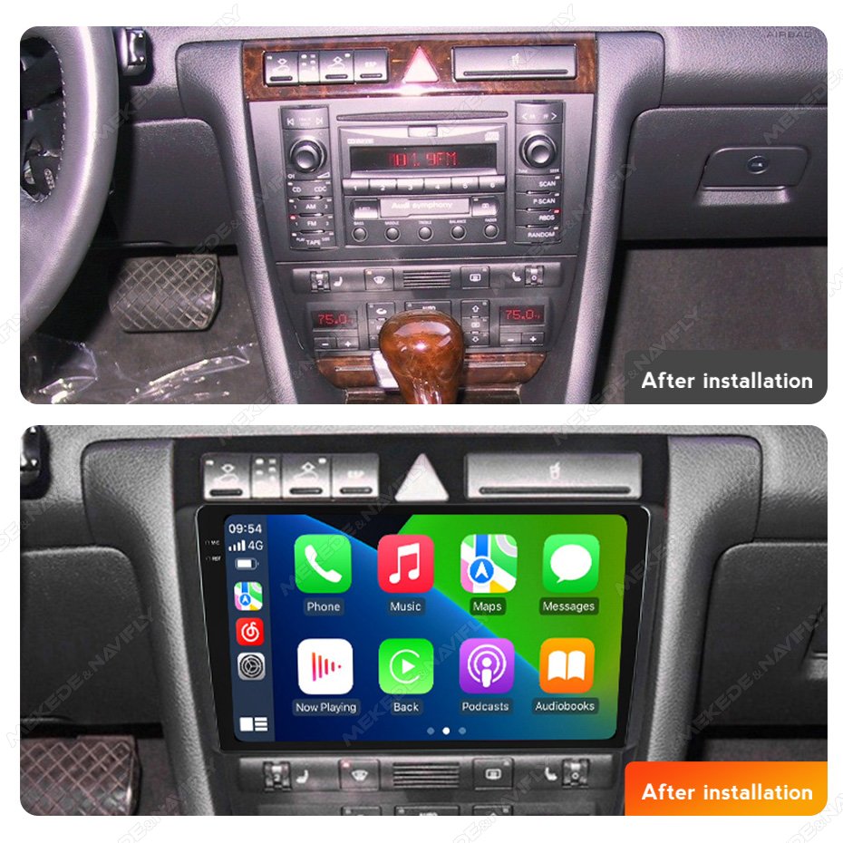MEKEDE MS Android car radio screen music player 8core 8+256G WiFi 4G LTE car-play gps navigation for Audi A6 S6 1999-2004
