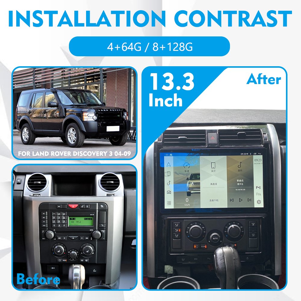 NaviHua Android Car Stereo Multimedia Player Audio Android Stereo Receiver Car Radio New For Land Rover Discovery 3 2004 2009