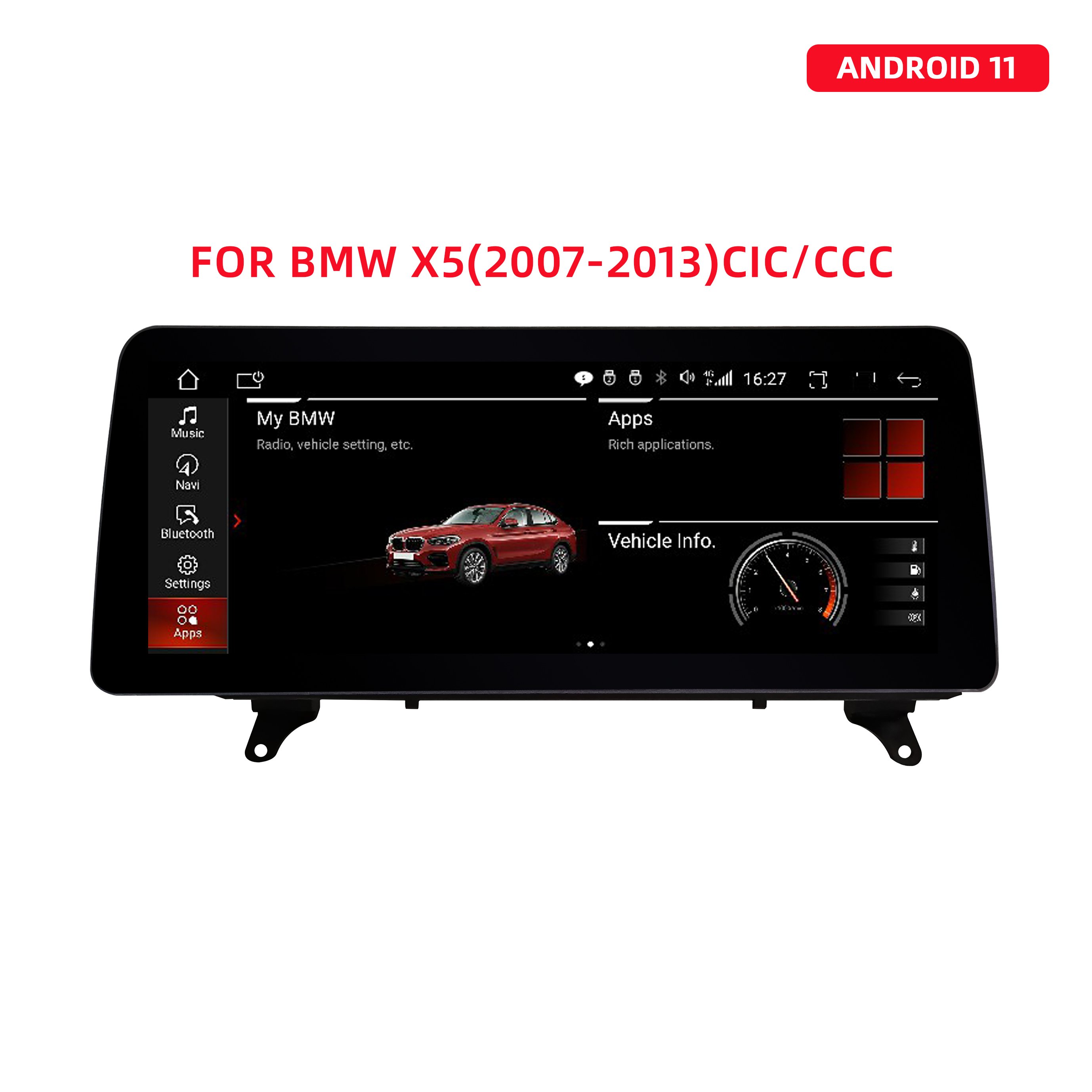 12.3'' Android 11 2+32GB Car Radio for BMW X5 E70 X6 E71 CIC CCC 1920*720 IPS+DSP Car Video DSP Built-in Carplay BT 4G WIFI