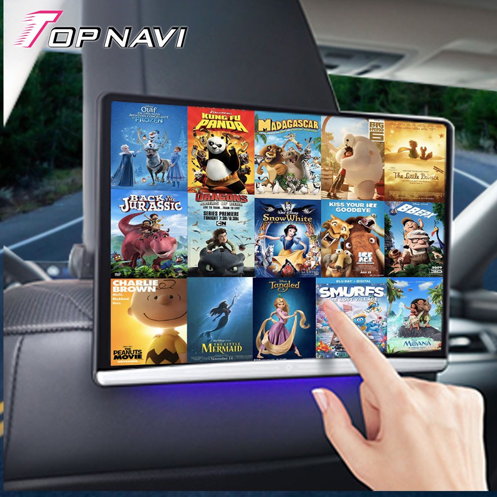 Taxi advertising display rear seat entertainment screen android car headrest monitor