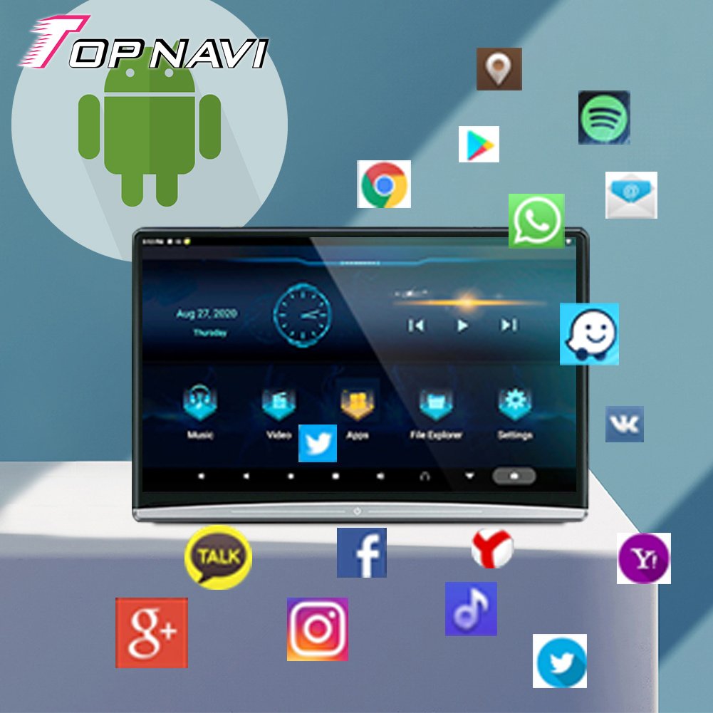 Taxi advertising display rear seat entertainment screen android car headrest monitor